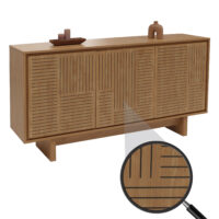 Sideboard Highboard 3 Türen Staufächer 86x160x40cm Ulme natur