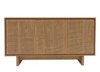 Sideboard Highboard 3 Türen Staufächer 86x160x40cm Ulme natur