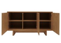 Sideboard Highboard 3 Türen Staufächer 86x160x40cm Ulme natur