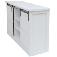Sideboard Highboard Schrank Schiebetür 7 Fächer Industrial 84x150x40cm weiss