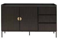 Sideboard Kommode Anrichte 3 Schubladen 2 Türen 80x130x42cm Holzoptik schwarz