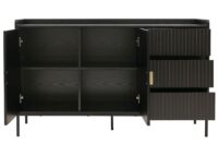 Sideboard Kommode Anrichte 3 Schubladen 2 Türen 80x130x42cm Holzoptik schwarz