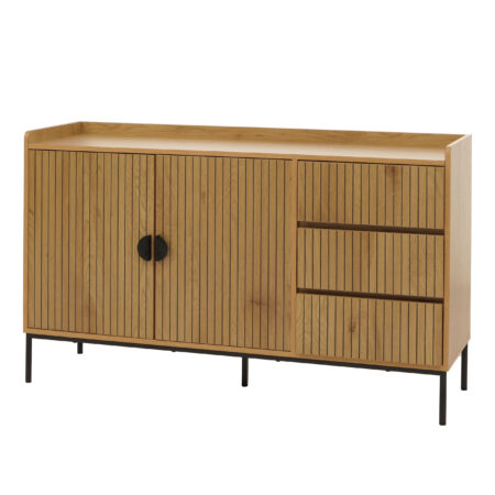 Sideboard Kommode Anrichte 3 Schubladen 2 Türen 80x130x42cm natur