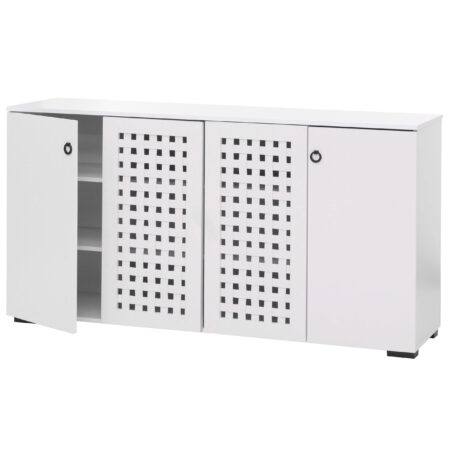 Sideboard Kommode Anrichte 4 Türen 9 Staufächer 83x159x37cm weiss