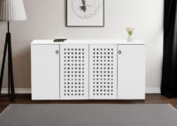 Sideboard Kommode Anrichte 4 Türen 9 Staufächer 83x159x37cm weiss