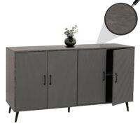Sideboard Kommode Highboard 3D-Design 88x150x40cm Marmor-Optik grau