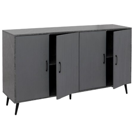 Sideboard Kommode Highboard 3D-Design 88x150x40cm Marmor-Optik grau