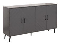 Sideboard Kommode Highboard Fischgrätenmuster 88x150x40cm Marmor-Optik grau