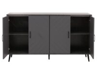 Sideboard Kommode Highboard Fischgrätenmuster 88x150x40cm Marmor-Optik grau