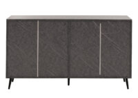 Sideboard Kommode Highboard Fischgrätenmuster 88x150x40cm Marmor-Optik grau