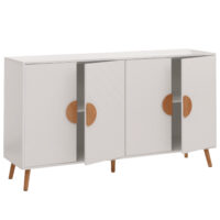 Sideboard Kommode Highboard Fischgrätenmuster 88x150x40cm weiss