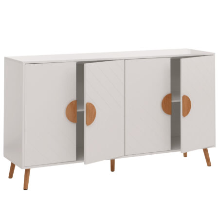 Sideboard Kommode Highboard Fischgrätenmuster 88x150x40cm weiss