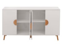 Sideboard Kommode Highboard Fischgrätenmuster 88x150x40cm weiss