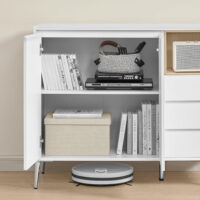 Modernes Sideboard mit Schubladen, bietet viel Stauraum für Wohnzimmer, Flur oder Esszimmer. Mit verstellbaren Einlegeböden. Maße: 103,5 x 40 x 85 cm, Material: Spanplatte, inklusive Montageset, Anti-Kipp-Set und Anleitung.