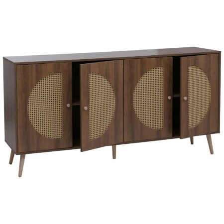 Sideboard Kommode Türen Anrichte Poly-Rattanfront 80x160x40cm braun