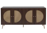 Sideboard Kommode Türen Anrichte Staufächer 80x160x40cm Walnuss-Optik