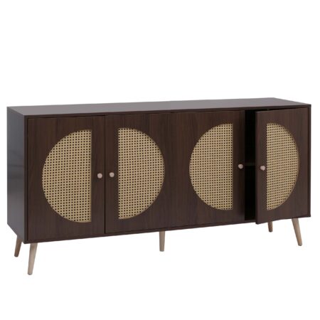 Sideboard Kommode Türen Anrichte Staufächer 80x160x40cm Walnuss-Optik