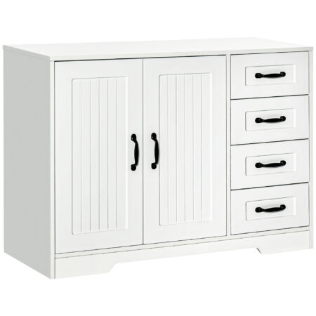 Sideboard modern mit Schubladen und Schrank weiss