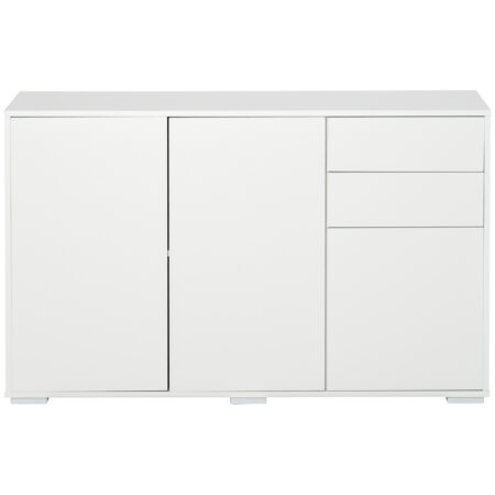 Sideboard Kommode mit 2 Schubladen Push-Click 117cm weiss