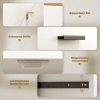 Sideboard Kommode mit Stauraum und Schubladen weiss Naturholz