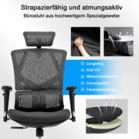SIHOO Bürostuhl ergonomisch Lordosenstütze hohe Rückenlehne