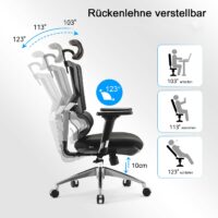 SIHOO Bürostuhl ergonomisch Lordosenstütze hohe Rückenlehne