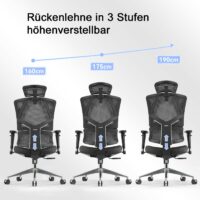 SIHOO Bürostuhl ergonomisch Lordosenstütze hohe Rückenlehne