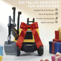 Sitzbagger für Kinder drehbar mit Schaufel 1,5-3 Jahre gelb