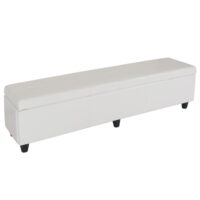 Sitzbank Aufbewahrung Leder Kunstleder 180x45x45cm weiss
