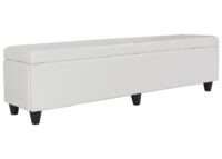 Sitzbank Aufbewahrung Leder Kunstleder 180x45x45cm weiss