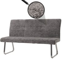 Sitzbank Esszimmerbank Edelstahl Chenille Öko-Tex 160cm dunkelgrau