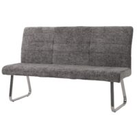 Sitzbank Esszimmerbank Edelstahl Chenille Öko-Tex 160cm dunkelgrau