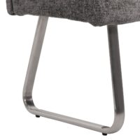 Sitzbank Esszimmerbank Edelstahl Chenille Öko-Tex 160cm dunkelgrau
