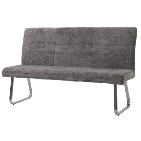 Sitzbank Esszimmerbank Edelstahl Chenille Öko-Tex 160cm dunkelgrau