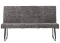 Sitzbank Esszimmerbank Edelstahl Chenille Öko-Tex 160cm dunkelgrau