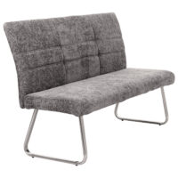 Sitzbank Esszimmerbank Edelstahl Chenille Öko-Tex 160cm dunkelgrau
