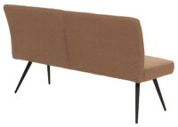 Sitzbank Esszimmerbank Polsterbank Rückenlehne Bouclé Metall 160cm braun