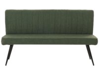 Sitzbank Esszimmerbank Polsterbank Rückenlehne Bouclé Metall 160cm grün