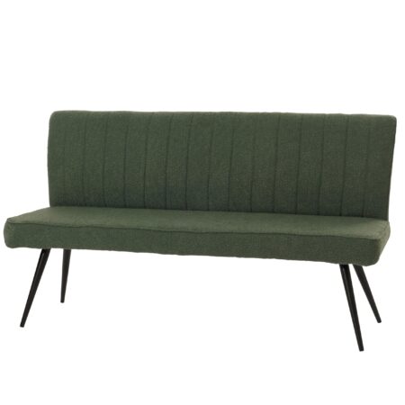 Sitzbank Esszimmerbank Polsterbank Rückenlehne Bouclé Metall 160cm grün