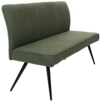 Sitzbank Esszimmerbank Polsterbank Rückenlehne Bouclé Metall 160cm grün