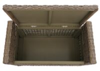 Sitzbank Garderobenbank Sitzhocker mit Stauraum Kubu Rattan 88cm grau-braun