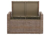 Sitzbank Garderobenbank Sitzhocker mit Stauraum Kubu Rattan 88cm grau-braun