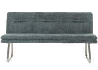 Sitzbank JAM-H70 Chenille Textil Edelstahl 180cm blau-grün