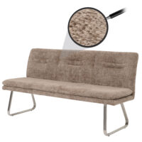 Sitzbank JAM-H70 Chenille Textil Edelstahl 180cm braun