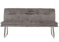 Sitzbank JAM-H70 Chenille Textil Edelstahl 180cm dunkelgrau