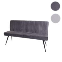 Sitzbank JAM-K16 Samt Metall 160cm dunkelgrau