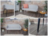 Sitzbank JAM-L13 Textil 133cm grau