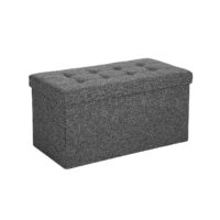 Kompakte Sitzbank mit Stauraum, 76x38x38cm, Stoff Dunkelgrau