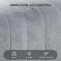 Graue Sitzbank mit Kunstfellbezug und schlanken Metallbeinen, Masse 82x30x47cm. Bringt stilvolle Gemütlichkeit in Ihr Zuhause.