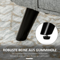 Hellgraue Sitzbank in Leinenoptik mit Stauraum und praktischer Armlehne. Bietet Komfort und verdeckten Stauraum.